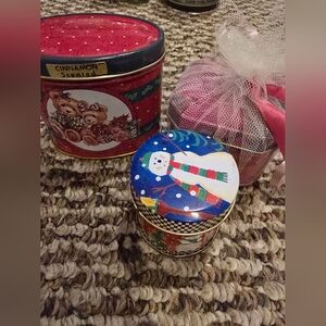 Festive Red and Blue Holiday Candles